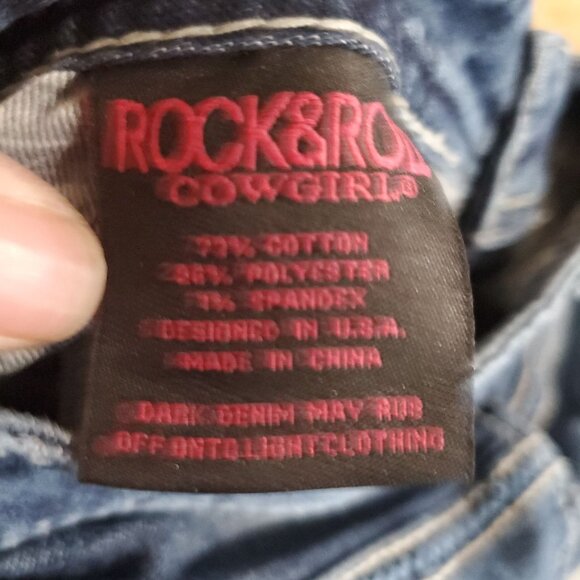 Rock & Roll Jeans Womens 26x34 Tall Blue Boyfriend Casual Distressed Denim - Picture 3 of 13